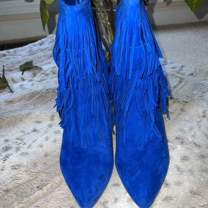 BLUE FRINGE BOOTS